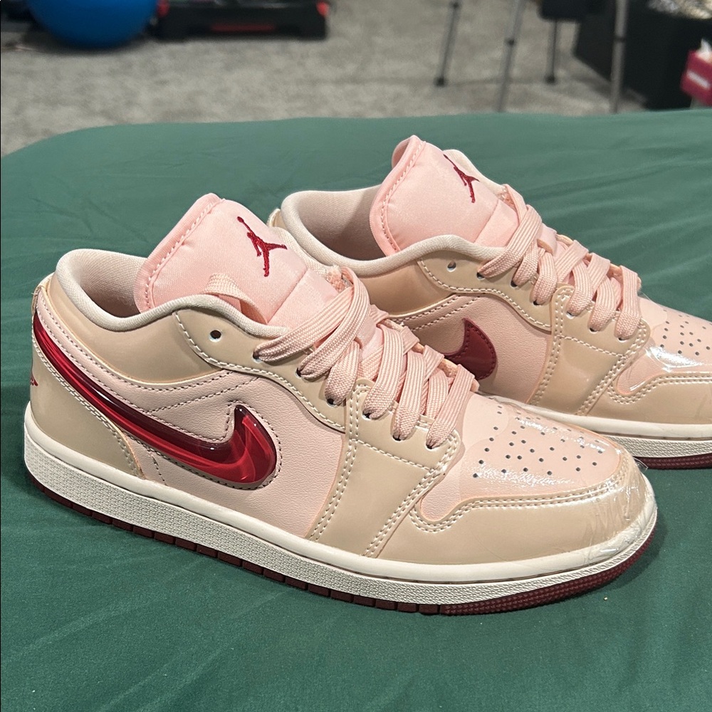 Nike Pink and Red Low-Top Sneakers